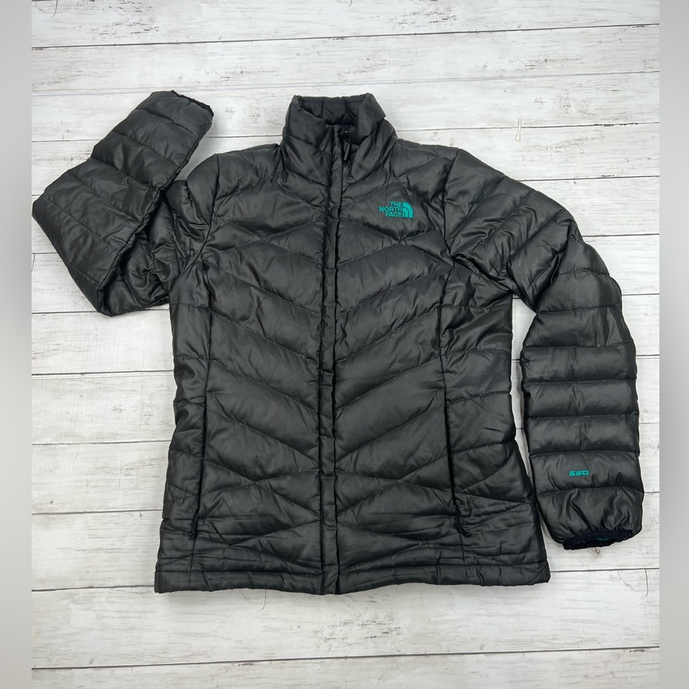 The North Face Women’s Aconcagua 550 Gray/Teal Down Jacket Size Small